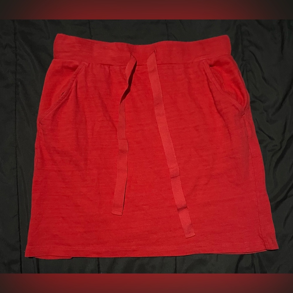 90s y2k red sport sporty athletic midi skirt